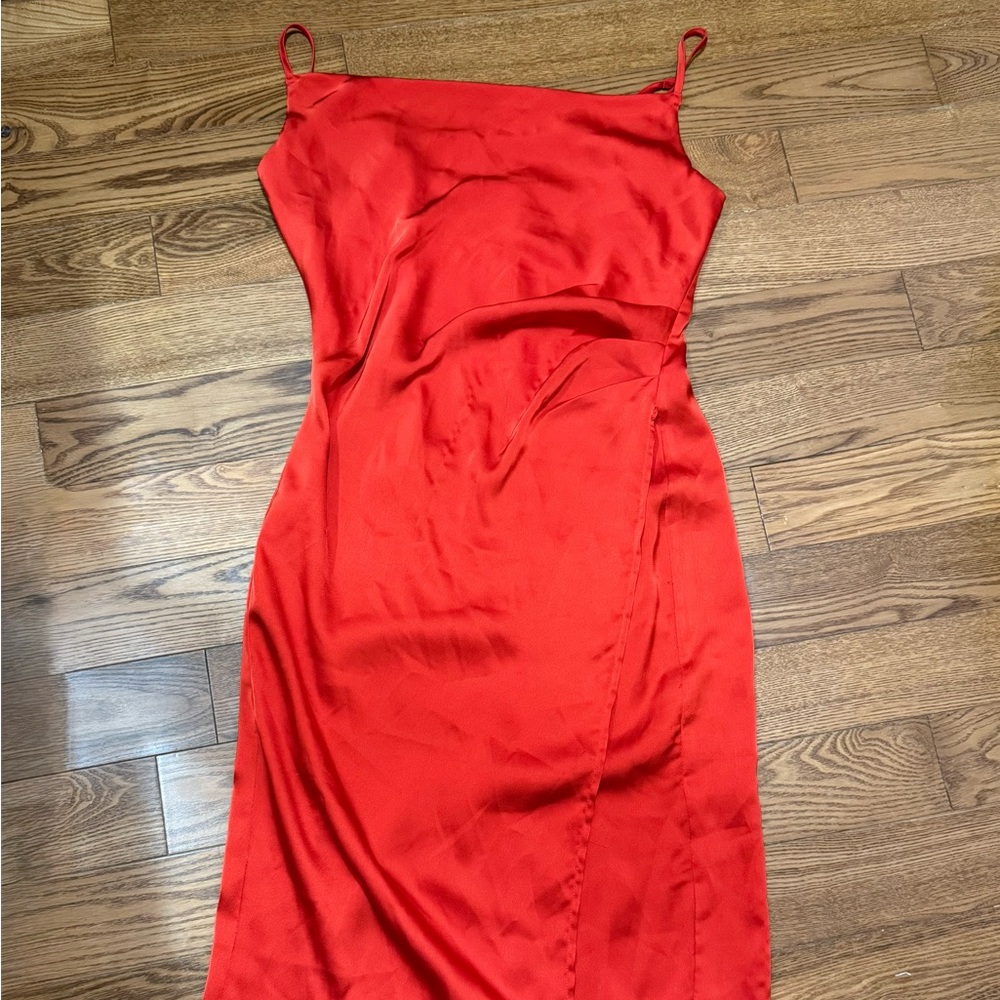 Re:named Strapless Red Dress